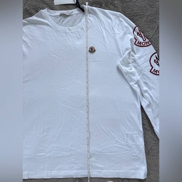 MONCLER Ombré Logo Long Sleeve Graphic Tee - Picture 12 of 13